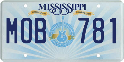 MS license plate MOB781