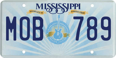 MS license plate MOB789