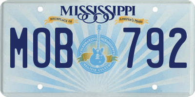 MS license plate MOB792