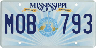MS license plate MOB793