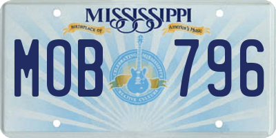 MS license plate MOB796