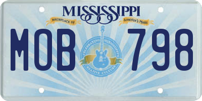 MS license plate MOB798