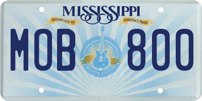MS license plate MOB800