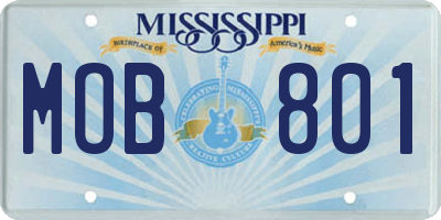 MS license plate MOB801
