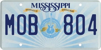 MS license plate MOB804