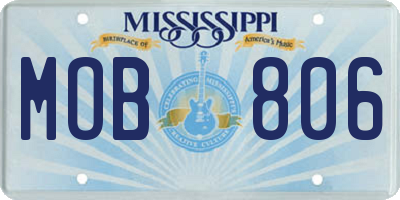 MS license plate MOB806