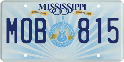 MS license plate MOB815