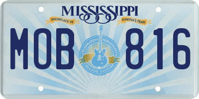 MS license plate MOB816