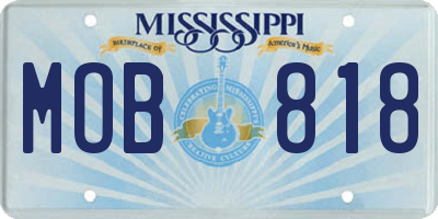 MS license plate MOB818