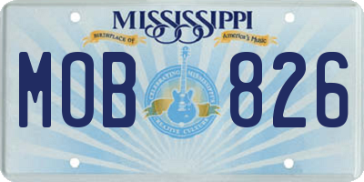 MS license plate MOB826