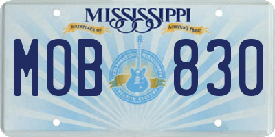 MS license plate MOB830