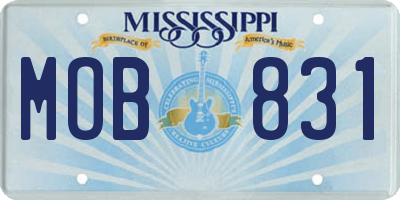 MS license plate MOB831