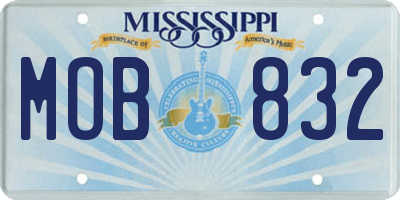MS license plate MOB832