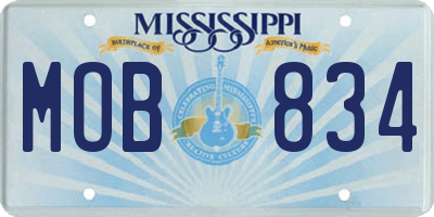 MS license plate MOB834