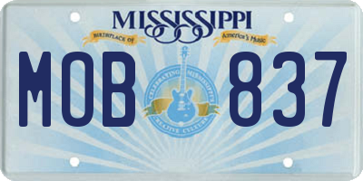 MS license plate MOB837
