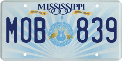 MS license plate MOB839