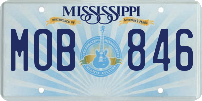 MS license plate MOB846