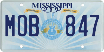 MS license plate MOB847