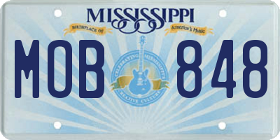 MS license plate MOB848