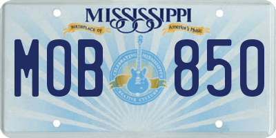 MS license plate MOB850