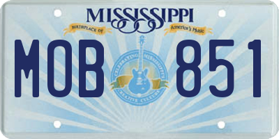 MS license plate MOB851