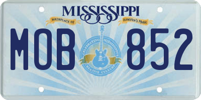 MS license plate MOB852