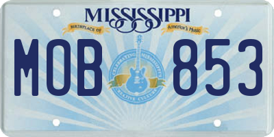 MS license plate MOB853