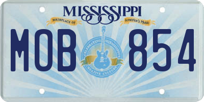 MS license plate MOB854
