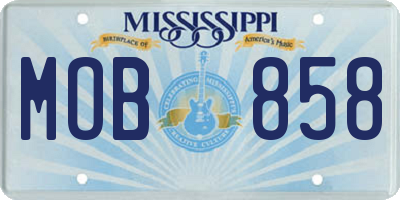 MS license plate MOB858