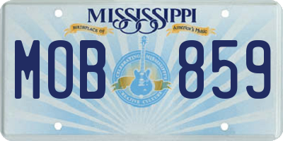 MS license plate MOB859