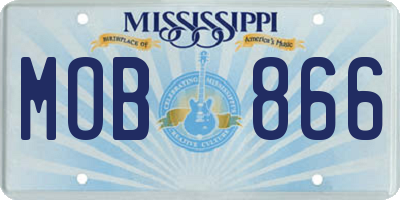 MS license plate MOB866