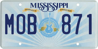MS license plate MOB871