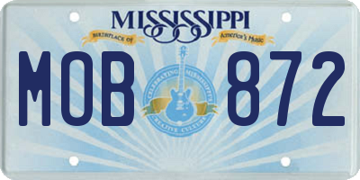 MS license plate MOB872