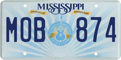 MS license plate MOB874