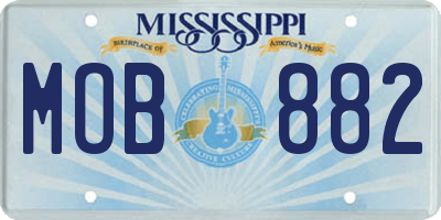 MS license plate MOB882