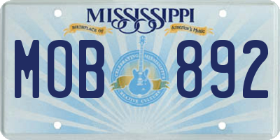 MS license plate MOB892