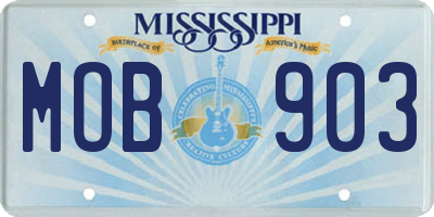 MS license plate MOB903