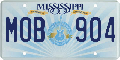 MS license plate MOB904