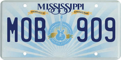 MS license plate MOB909