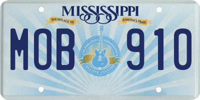 MS license plate MOB910