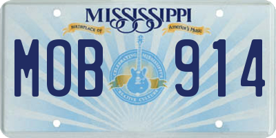 MS license plate MOB914