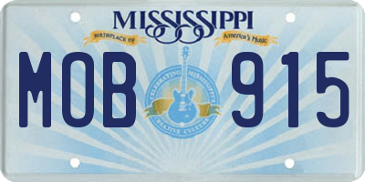 MS license plate MOB915