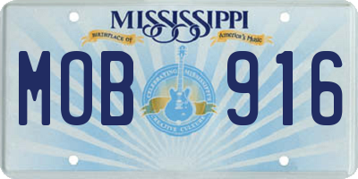 MS license plate MOB916