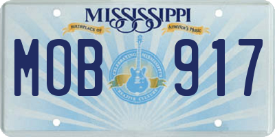 MS license plate MOB917