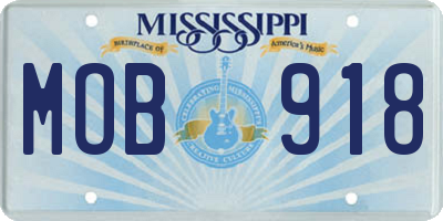 MS license plate MOB918