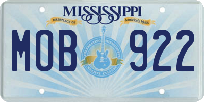 MS license plate MOB922