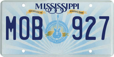 MS license plate MOB927