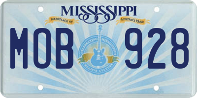 MS license plate MOB928