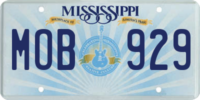 MS license plate MOB929