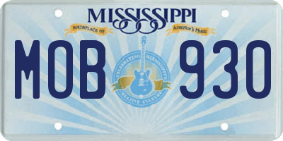 MS license plate MOB930